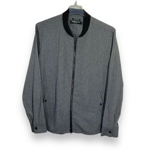 Kenneth Cole‎ Jacket Men’s Lightweight Zip Up Grey Black Bomber Shirt Size XL